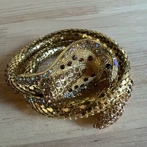 Gold Sparkly Cobra Wrap Bracelet